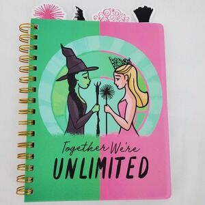 Wicked Journal Spiral Bound Elphaba and Glinda Bookmark Sections 96‎ Pages New